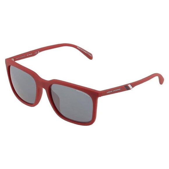 FX04955B Armani Exchange Grey Mirror Black Square Men's Sunglasses AX4117SU 8098 - Picture 3 of 5